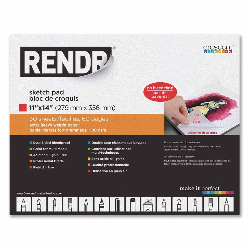 Crescent Rendr No Show Thru Sketch Pad 11" x 14" (30 sheets)