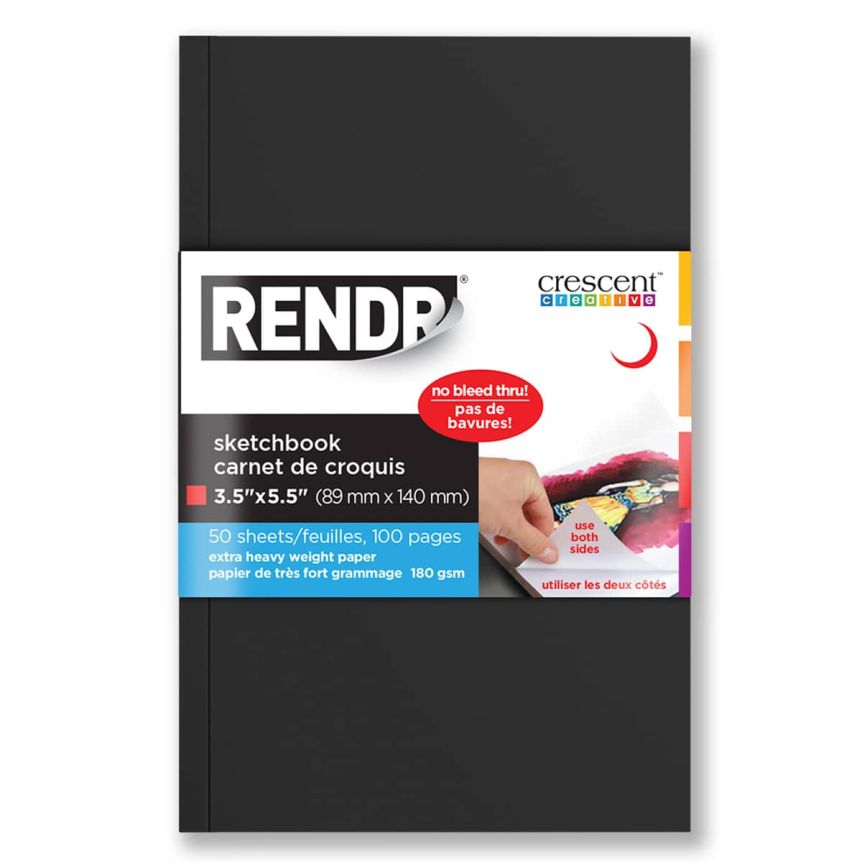 Crescent Rendr No Show Thru Softcover Sketchbook 3-1/2" x 5-1/2" (50 sheets)