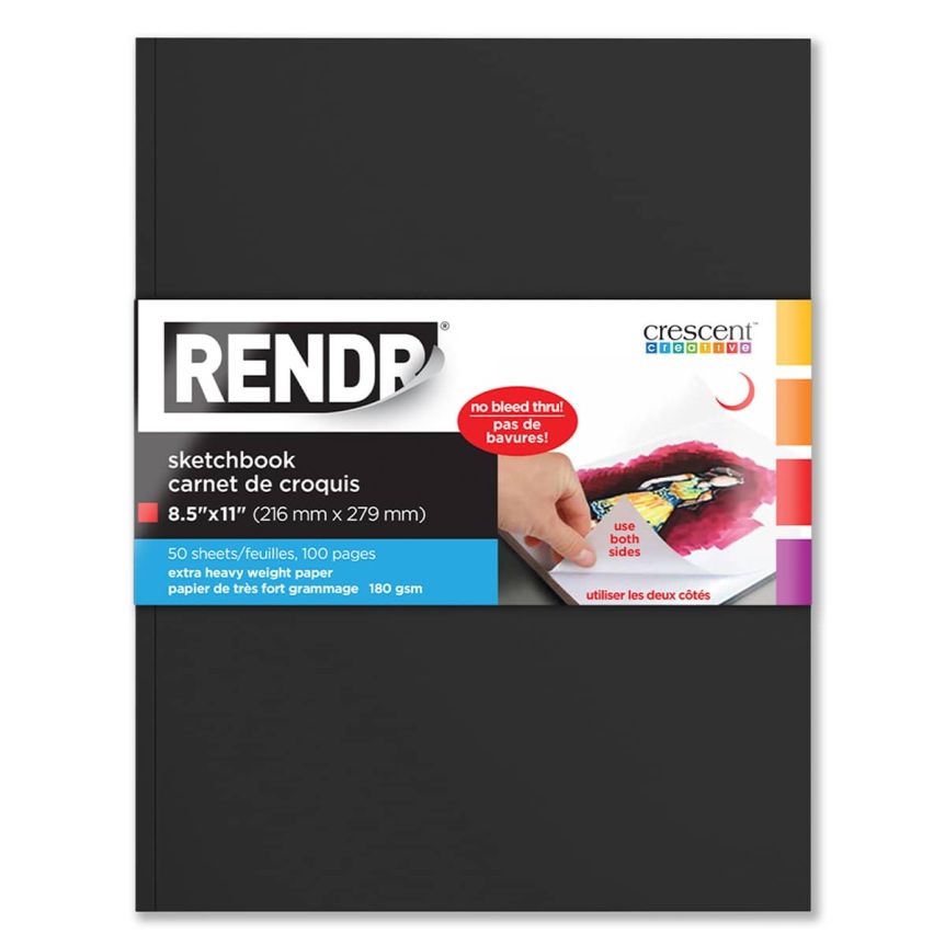 Crescent Rendr No Show Thru Softcover Sketchbook 8-1/2" x 11" (50 sheets)