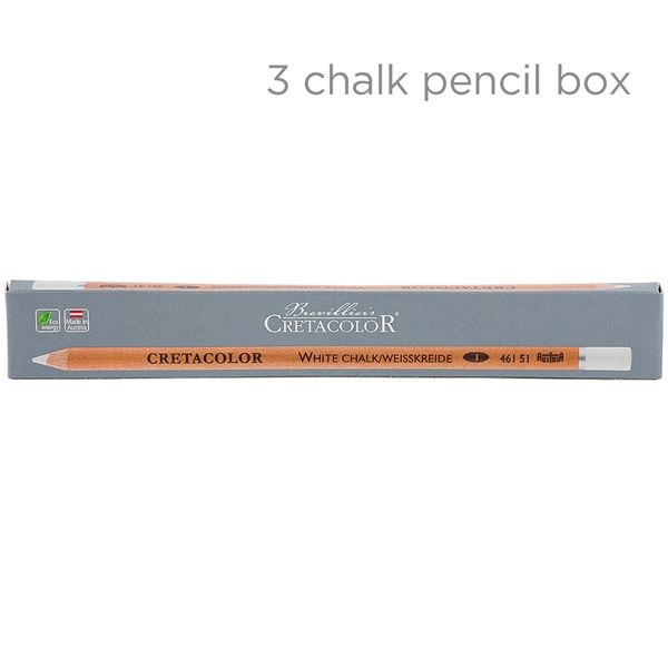 Cretacolor Chalk Pencil - White Soft - Set of 3