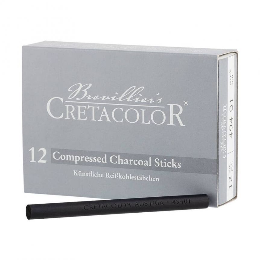 Compressed Charcoal Soft Sticks Soft, Box 12, 49401