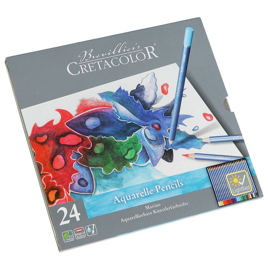 Cretacolor Marino Lightfast Watercolor Pencils, Set of 24