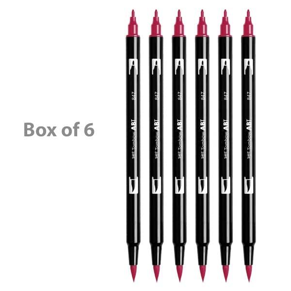 Tombow Dual Brush Pens Box of 6 Crimson