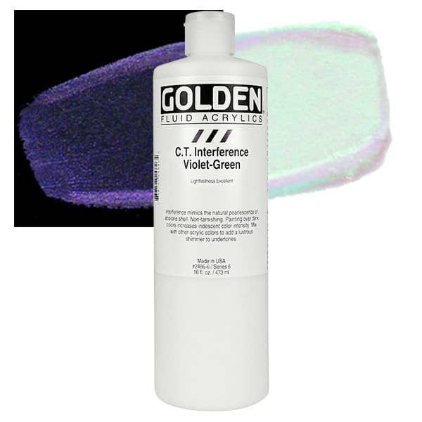 GOLDEN Fluid Acrylics CT Interference Violet-Green 16 oz