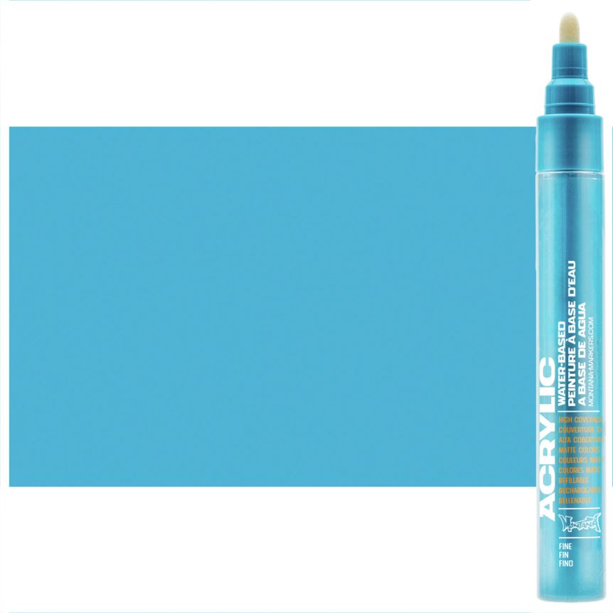 Montana refillable acrylic paint markers with replaceable tips - Cyan