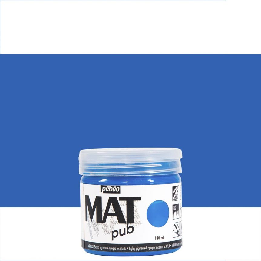 Pebeo Acrylic Mat Pub - Cyan Blue, 140ml