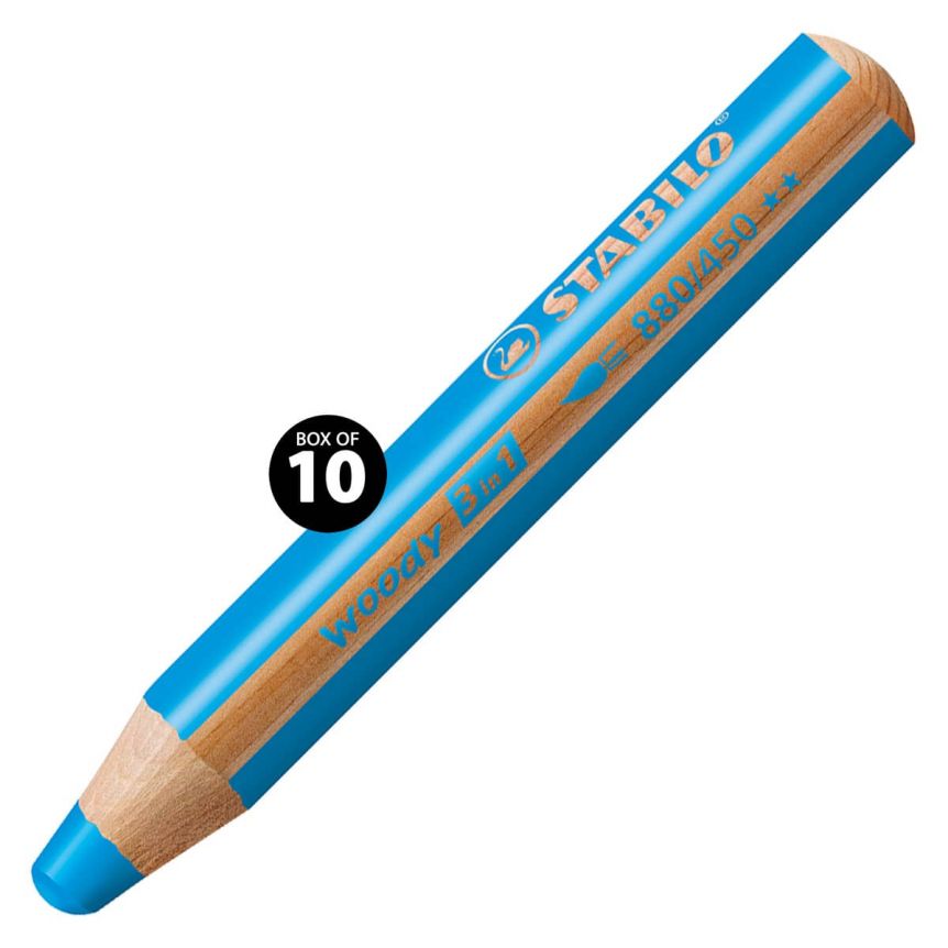 Stabilo Woody Colored Pencil Cyan Blue (Box of 10)