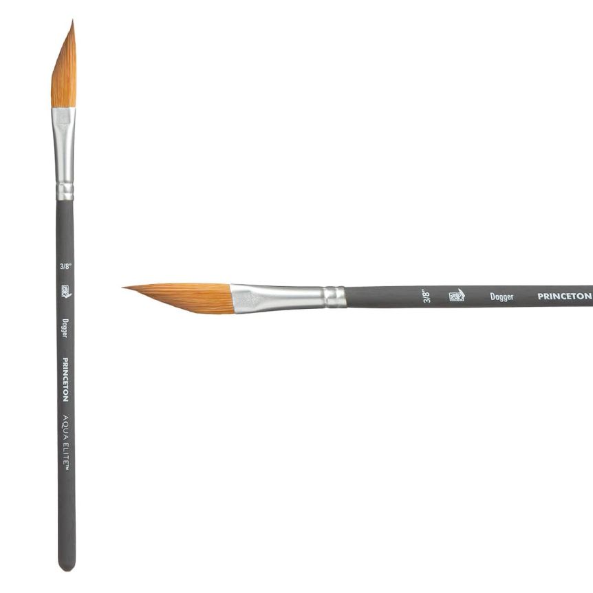 Princeton Aqua-Elite Series 4850 Synthetic Kolinsky Brush - Dagger, Short Handle, Size 3/8"