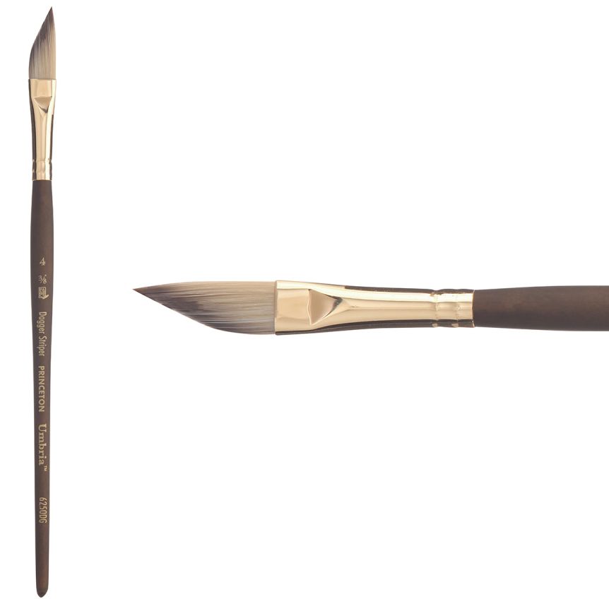 Princeton Umbria Series 6250 Synthetic Brush - Dagger Striper, Short Handle, Size 4