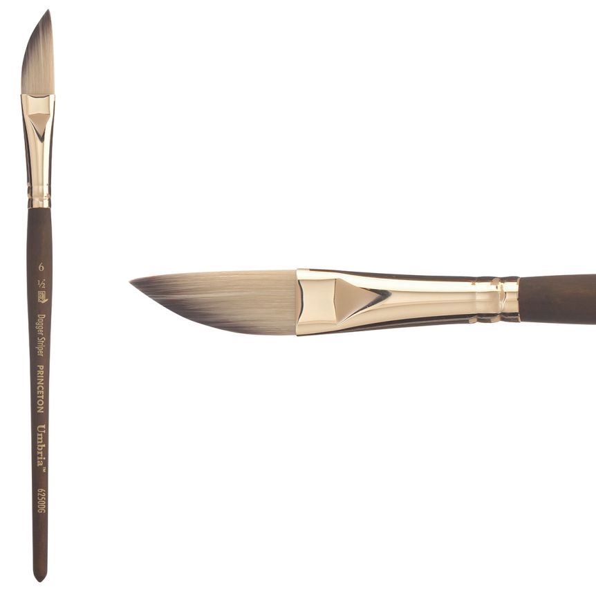 Princeton Umbria Series 6250 Synthetic Brush - Dagger Striper, Short Handle, Size 6