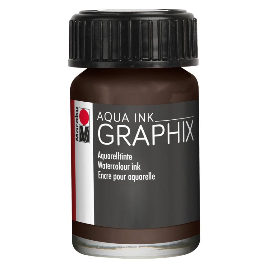 Marabu Graphix Aqua Ink - Dark Brown (045), 15ml