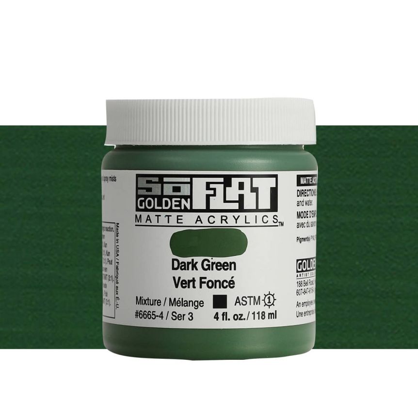 Golden SoFlat Matte Acrylic 4 oz Dark Green