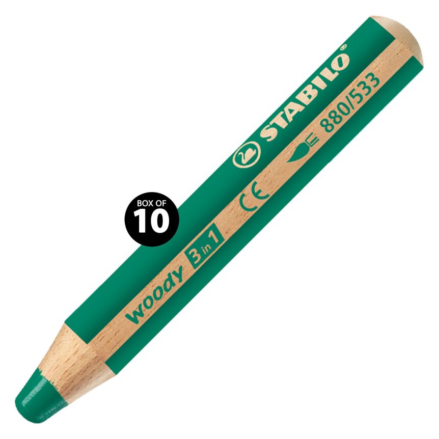 Stabilo Woody Colored Pencil Dark Green (Box of 10)