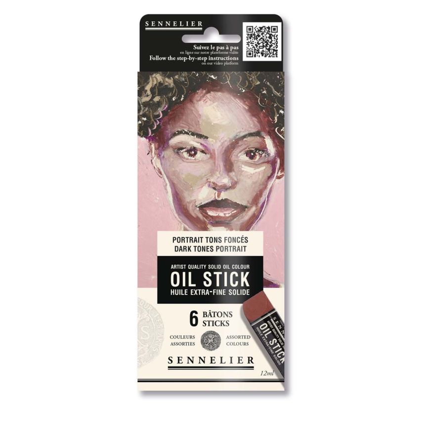 Sennelier Mini Oil Stick Set of 6 Dark Portrait Colors