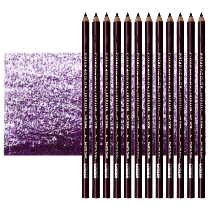 Prismacolor Premier Colored Pencils Set of 12 PC931 - Dark Purple	