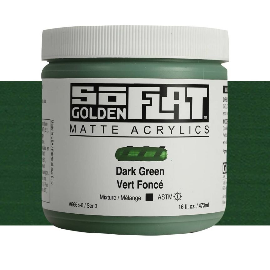 Golden SoFlat Matte Acrylic 16 oz Dark Green
