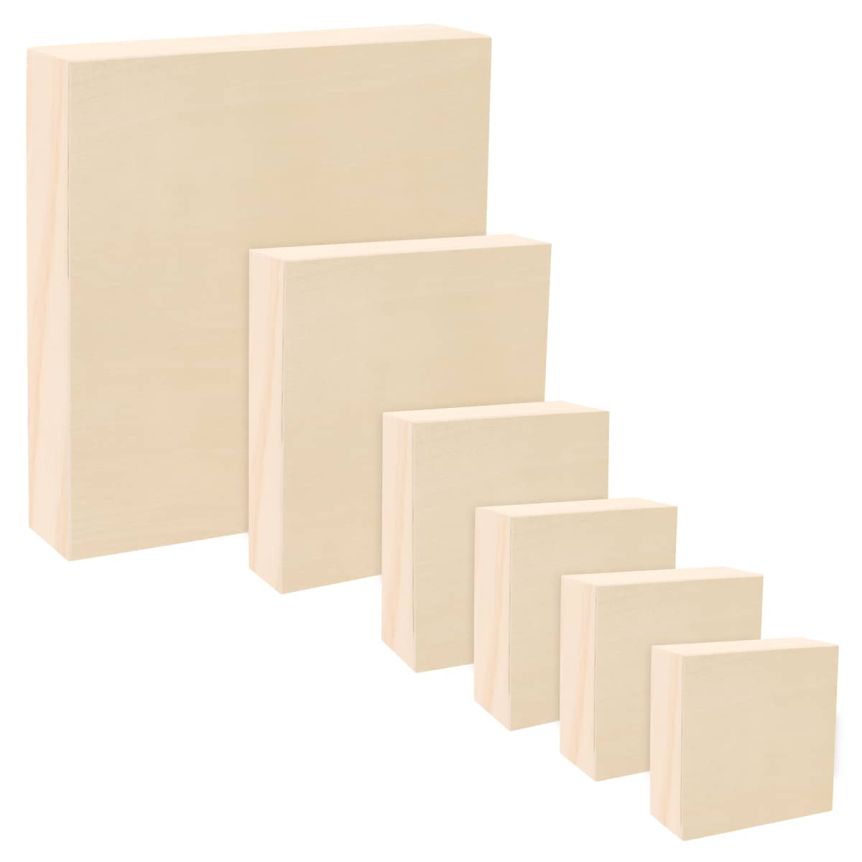 Da Vinci Pro Birch Wood Panel 1-5/8" Deep, Squares Set of 6