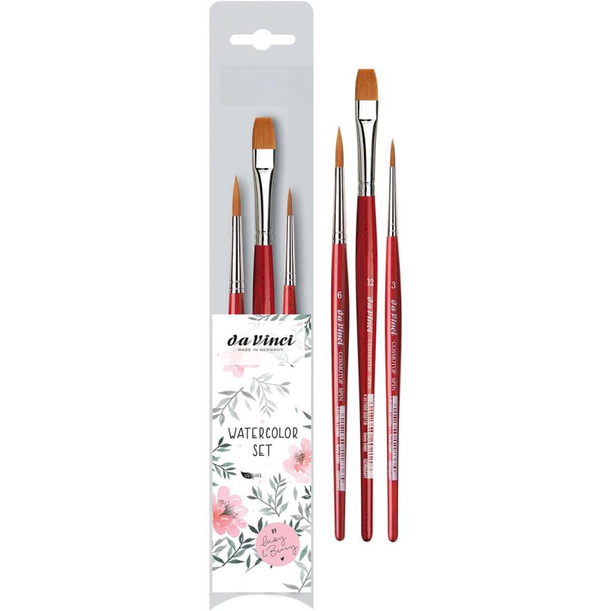 da Vinci Cosmotop Spin Synthetic Watercolor Brush Set of 3
