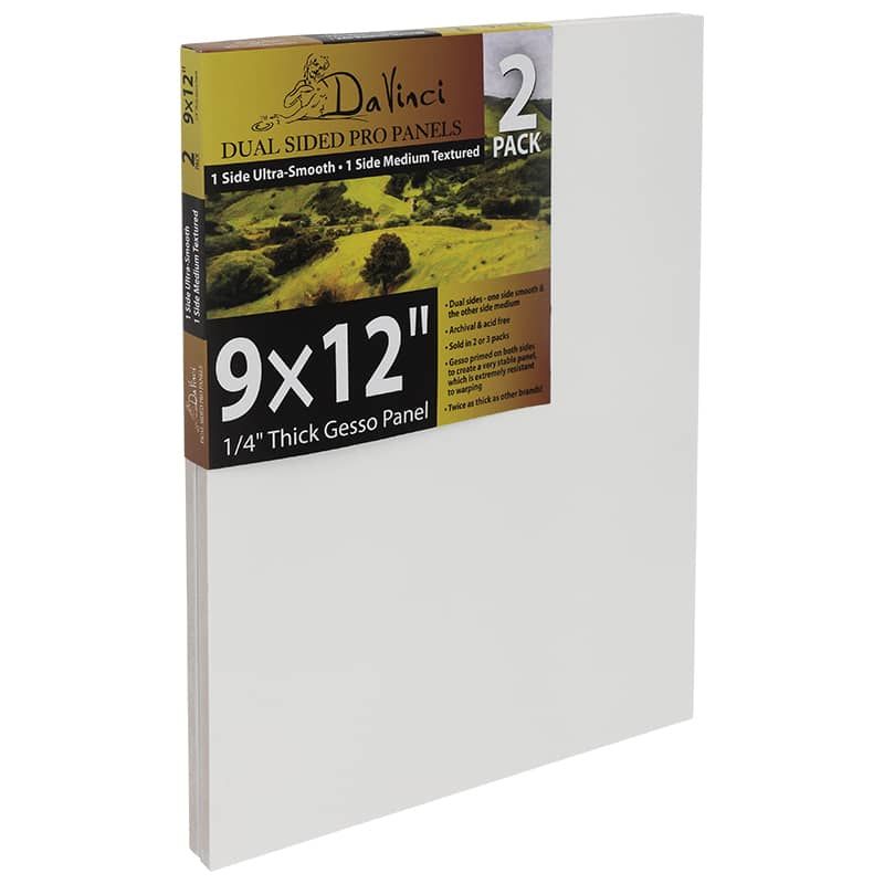 Davinci Pro Panel 6mm Dual Texture Panel 9X12" 2-Pack 