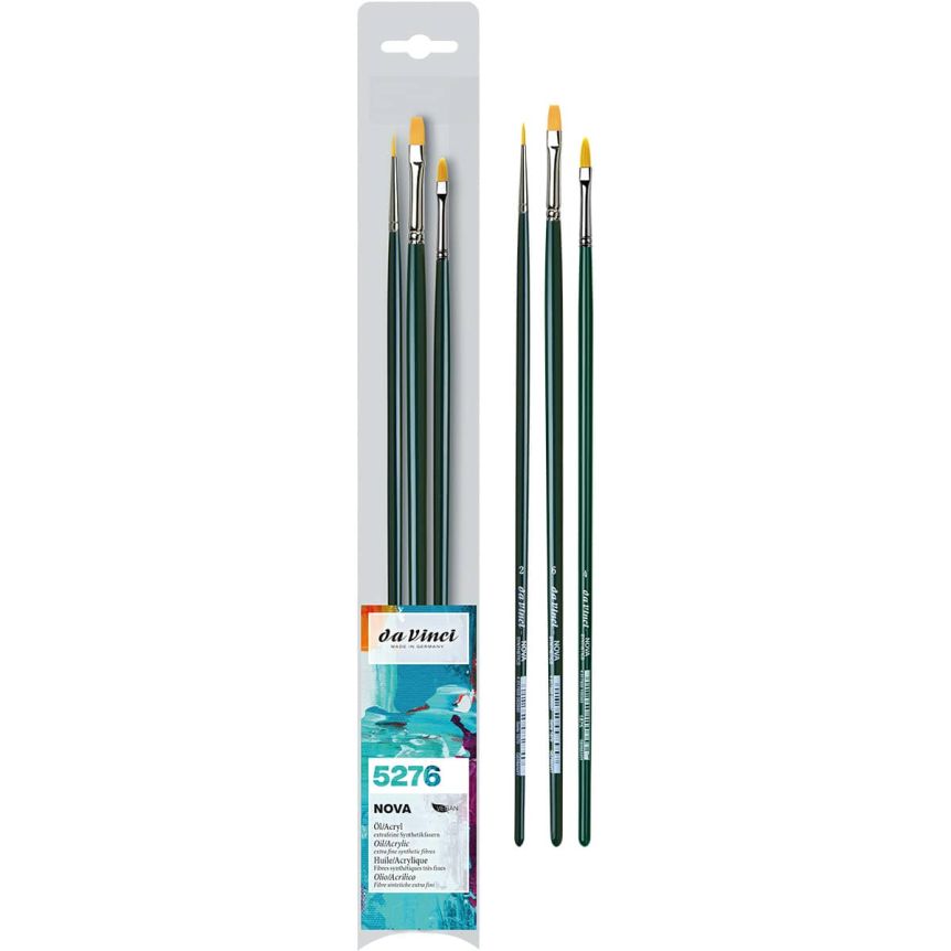 da Vinci Nova Synthetic Long Handle Brushes - Sampler Set of 3
