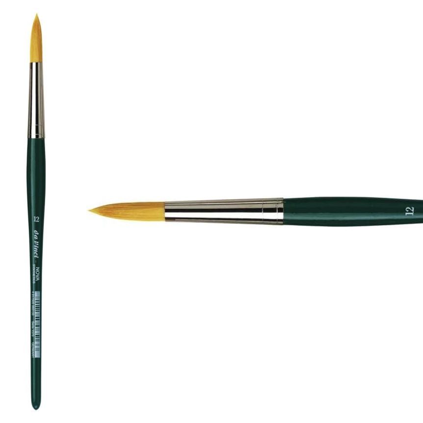 da Vinci Nova Series 1570 Synthetic Short Handle Brush, Size 12 Round