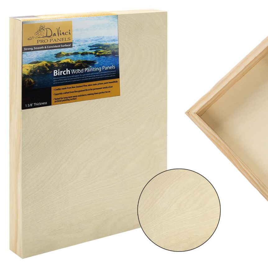 Da Vinci Pro Birch Wood Panel 9"x12", 1-5/8" Deep 
