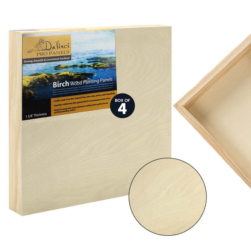 Da Vinci Pro Birch Wood Panel 30"x30", 1-5/8in Deep (Box of 4)