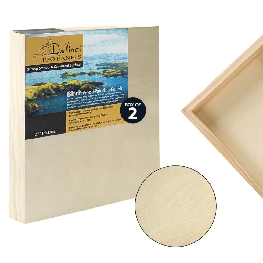 Da Vinci Pro Birch Wood Panel 24"x24", 2-1/2" Deep (Box of 2)