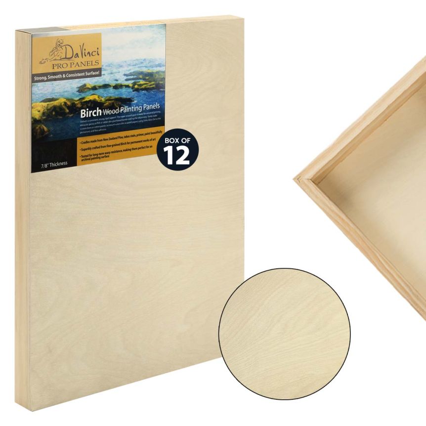 Da Vinci Pro Birch Wood Panel 3"x9", 7/8" Deep (Box of 12)