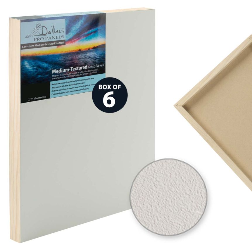 Da Vinci Pro Medium Textured Panel  8"x10", 7/8" Deep (Box of 6)