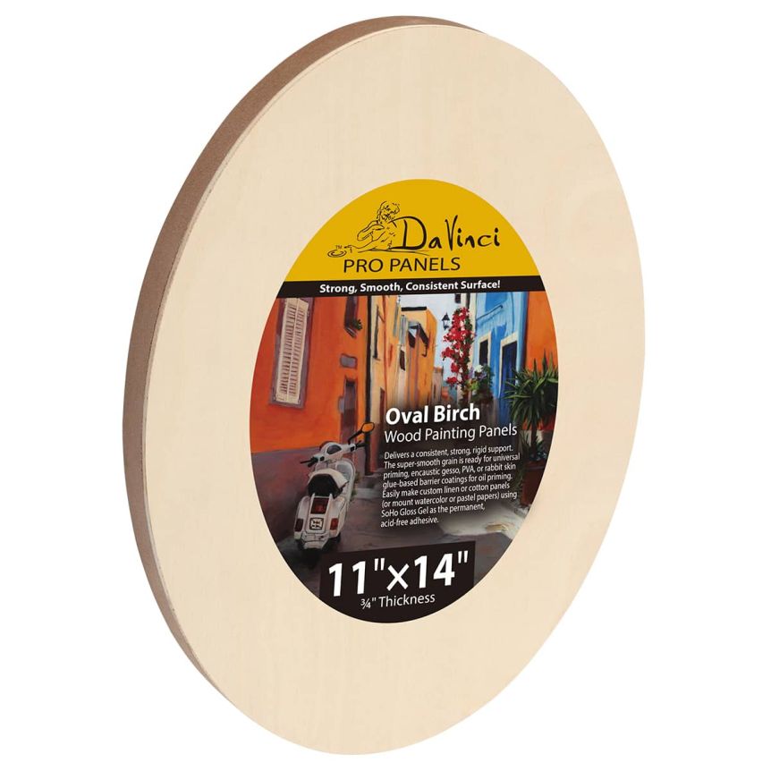 Da Vinci Pro Birch Wood Panel - Oval 11" x 14", 3/4" Deep  