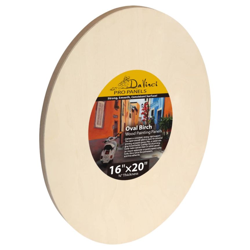 Da Vinci Pro Birch Wood Panel - Oval 16" x 20", 3/4" Deep  