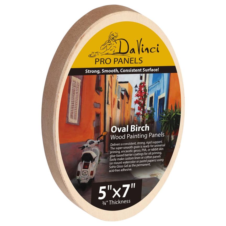 Da Vinci Pro Birch Wood Panel - Oval 5" x 7", 3/4" Deep  