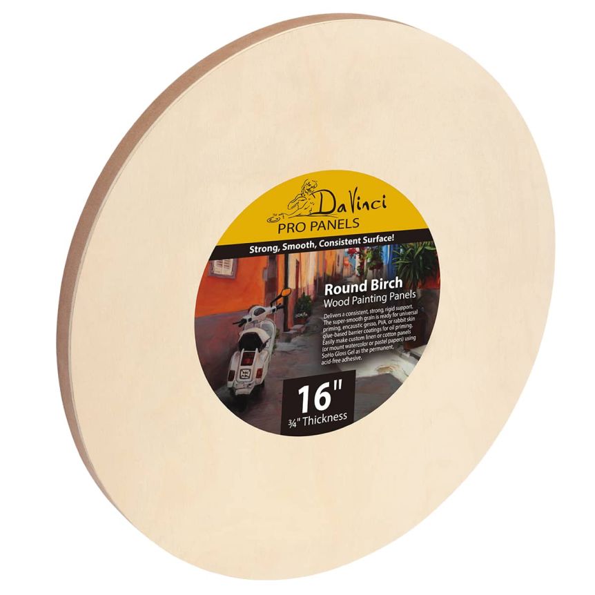 Da Vinci Pro Birch Wood Panel - Round 16", 3/4" Deep  