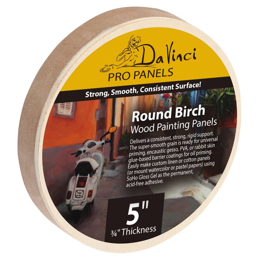 Da Vinci Pro Birch Wood Panel - Round 5", 3/4" Deep  