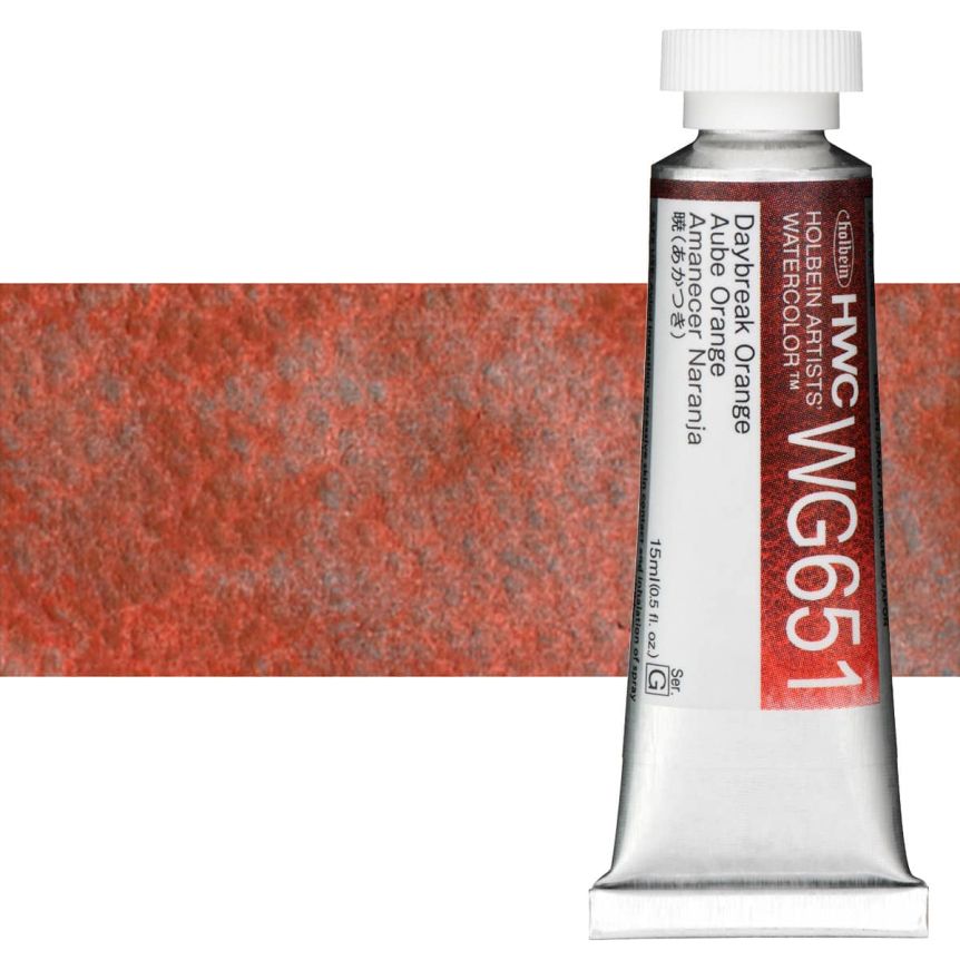 Holbein Artists' Granulating Watercolor - Daybreak Orange, 15ml Tube