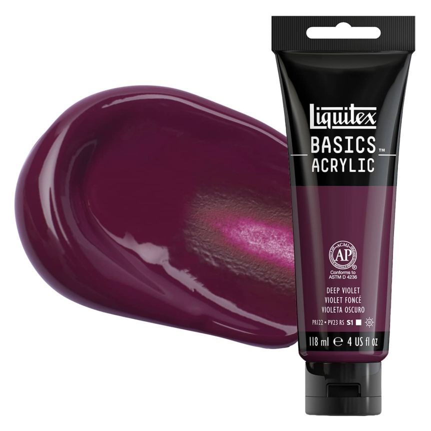 Liquitex Basics Acrylic Paint - Deep Violet, 4oz Tube