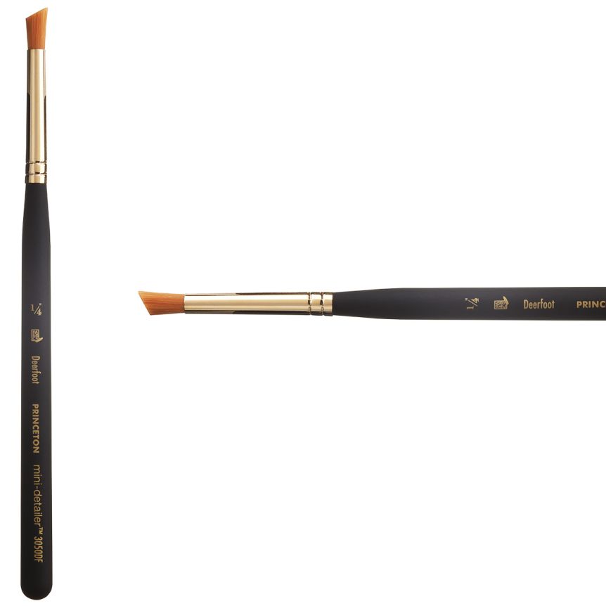 Princeton Mini-Detailer Series 3050 Synthetic Brush - Deerfoot, Mini Handle, Size 1/4”