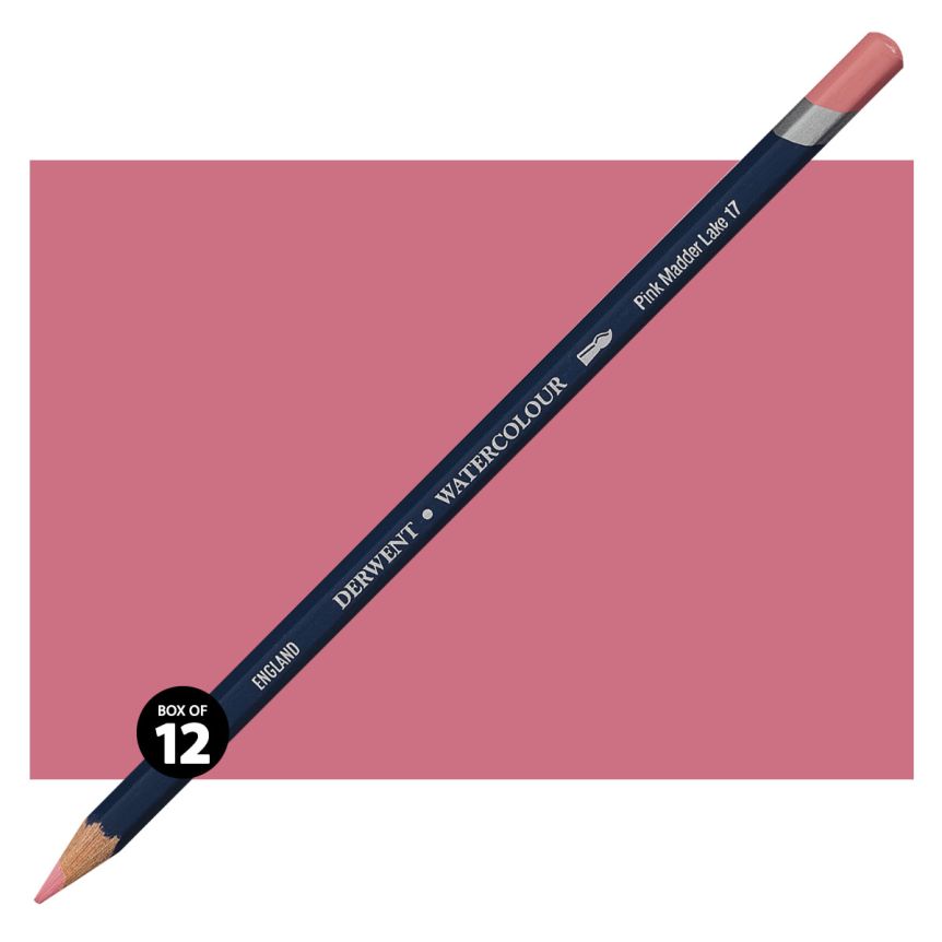Derwent Watercolor Pencil Box of 12 No. 17 - Pink Madder Lake
