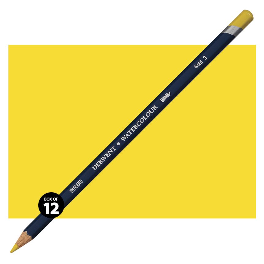 Derwent Watercolor Pencil Box of 12 No. 03 - Gold