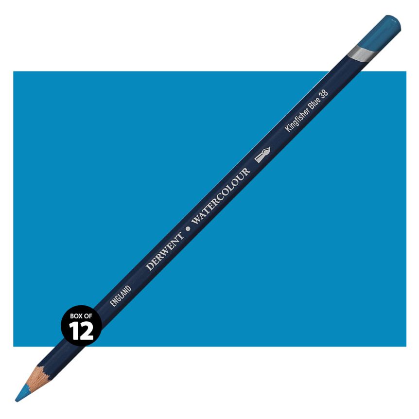 Derwent Watercolor Pencil Box of 12 No. 38 - Kingfisher Blue
