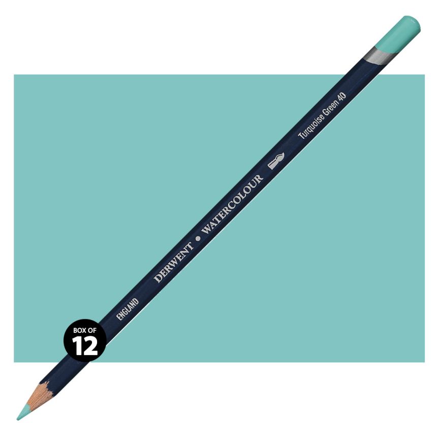 Derwent Watercolor Pencil Box of 12 No. 40 - Turquoise Green