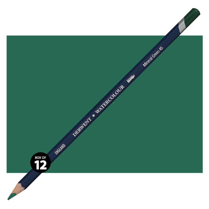 Derwent Watercolor Pencil Box of 12 No. 45 - Mineral Green