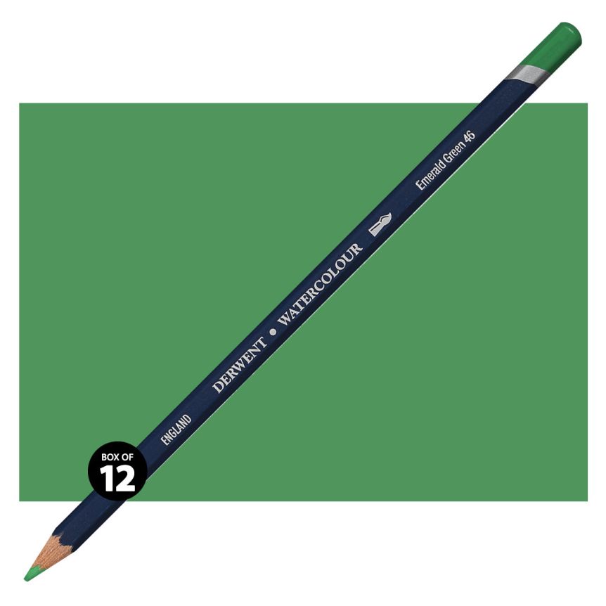 Derwent Watercolor Pencil Box of 12 No. 46 - Emerald Green