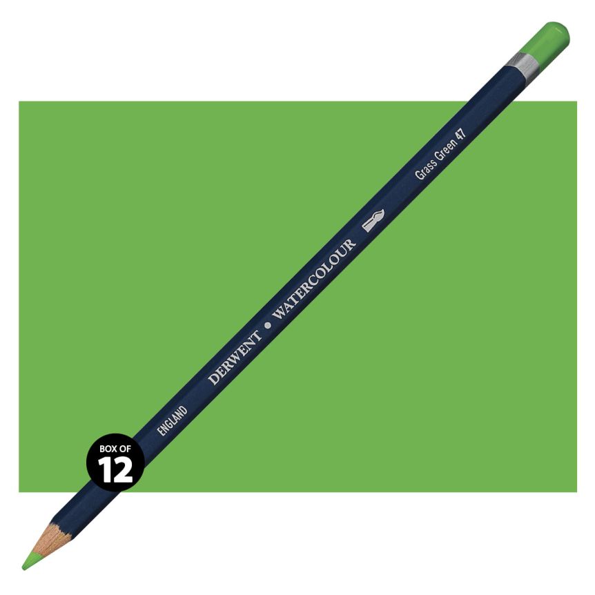 Derwent Watercolor Pencil Box of 12 No. 47 - Grass Green