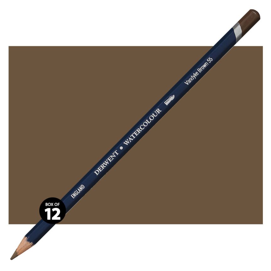 Derwent Watercolor Pencil Box of 12 No. 55 - Vandyke Brown