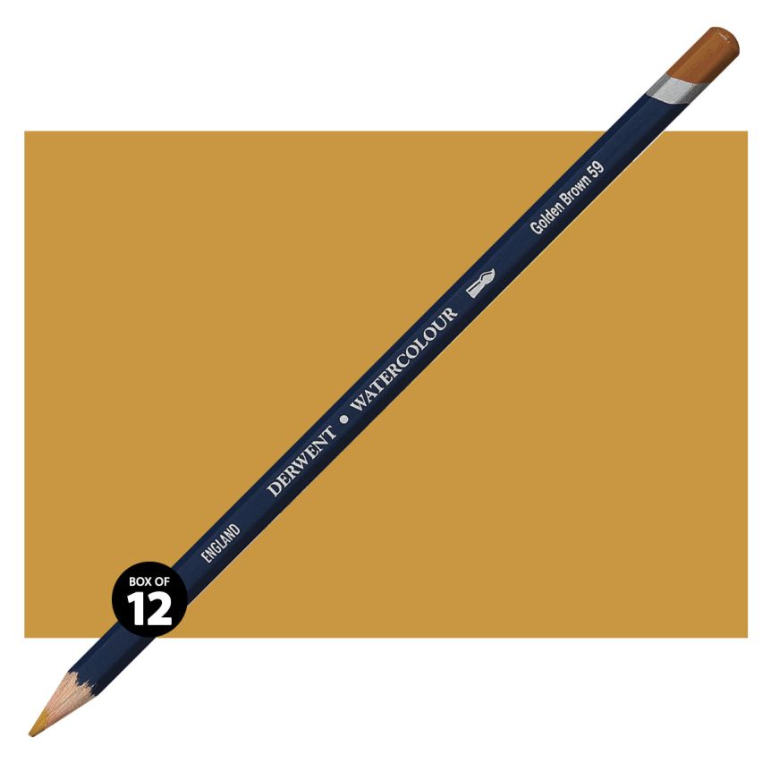 Derwent Watercolor Pencil Box of 12 No. 59 - Golden Brown