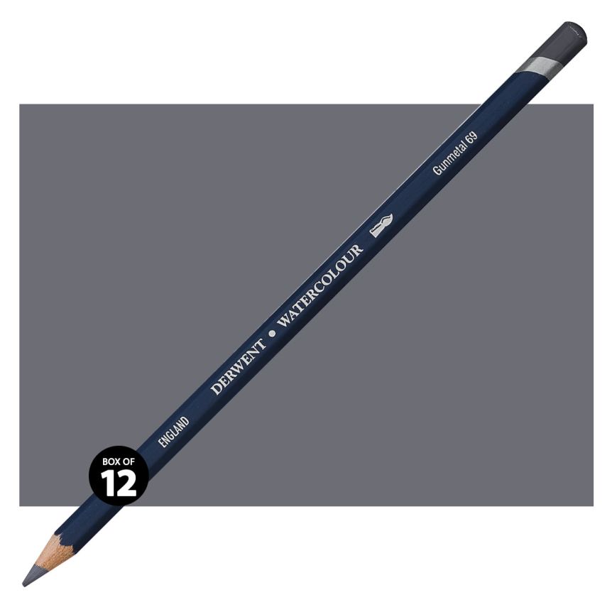 Derwent Watercolor Pencil Box of 12 No. 69 - Gunmetal