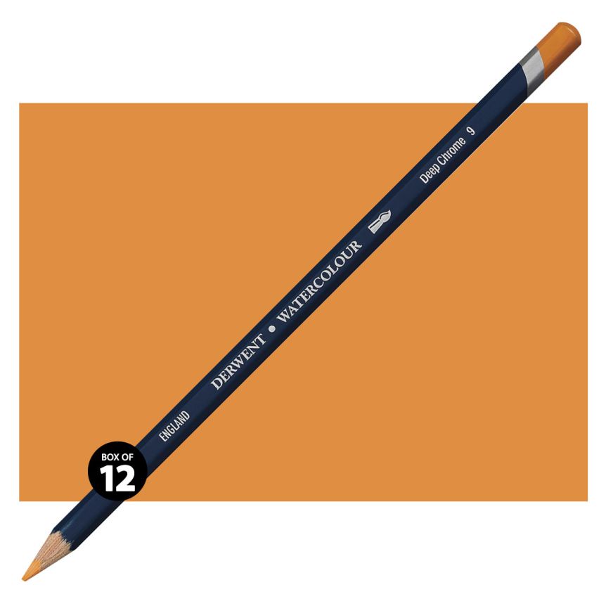 Derwent Watercolor Pencil Box of 12 No. 09 - Deep Chrome