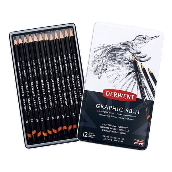 Derwent Graphic Set of 12, Soft Drawing Pencils